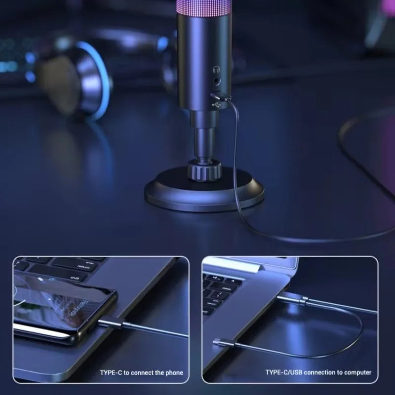 Micrófono Gaming con Cancelación de Ruido RGB