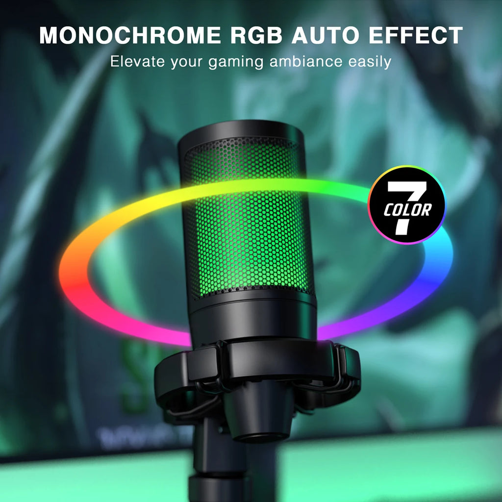Micrófono Gaming RGB AmpliGame A2 con Trípode