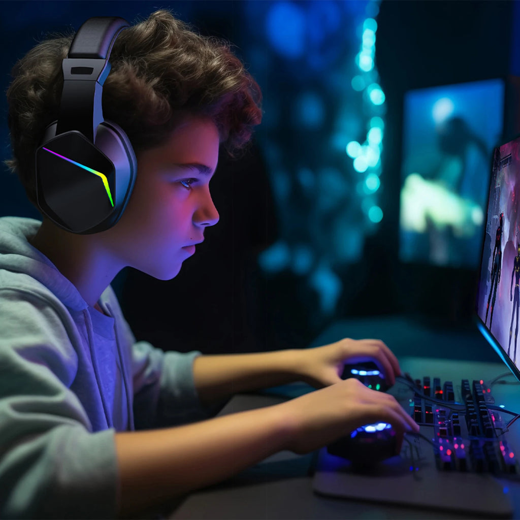 Auriculares Gaming Inalámbricos con Luces LED y Baja Latencia