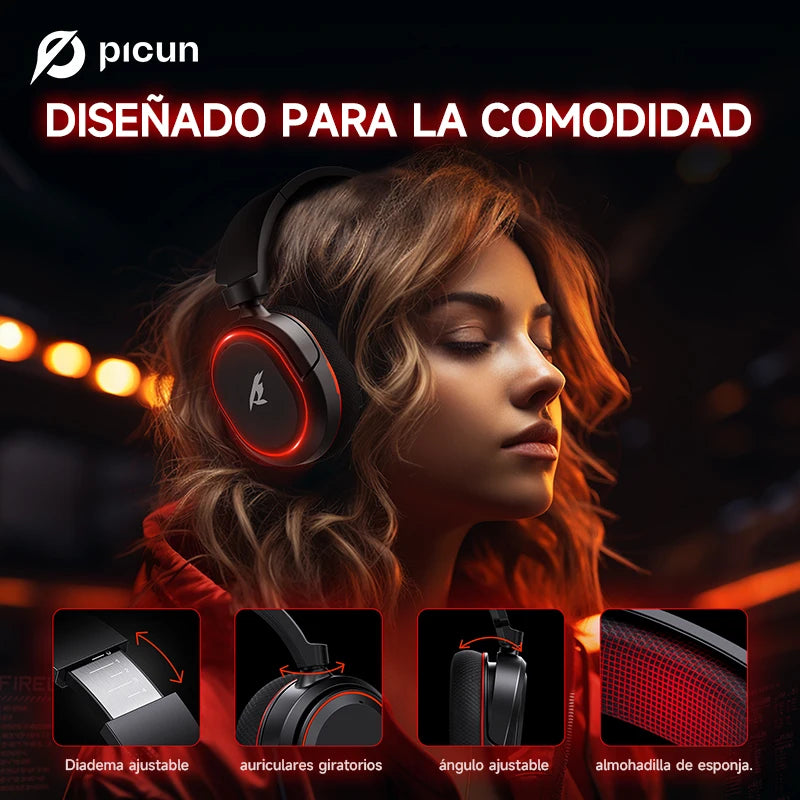Picun G2 Auriculares Gaming Inalámbricos 7.1