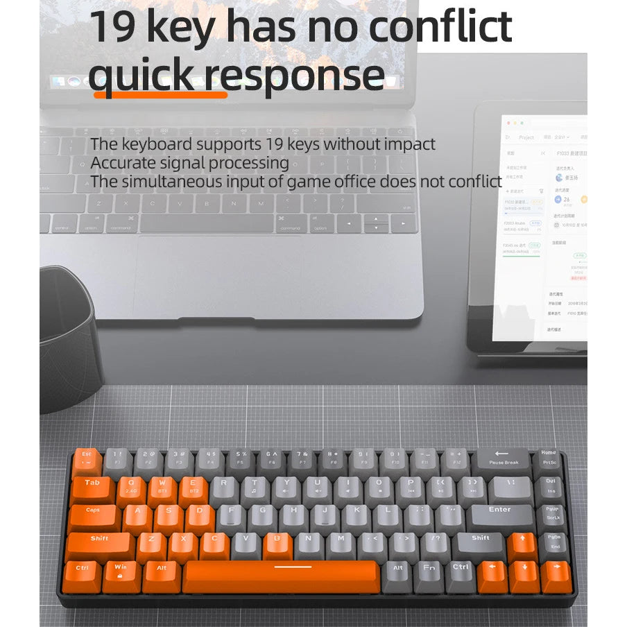 NovaSync K87 – Teclado Mecánico Gamer Wireless RGB con Bluetooth y Hotswap