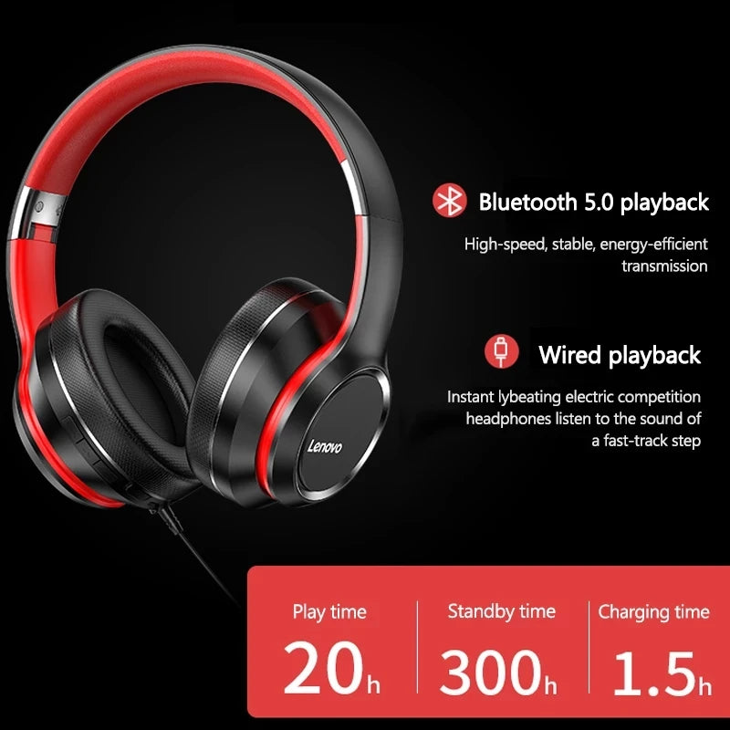 Lenovo HD200 Headphones Inalámbricos con Cancelación de Ruido