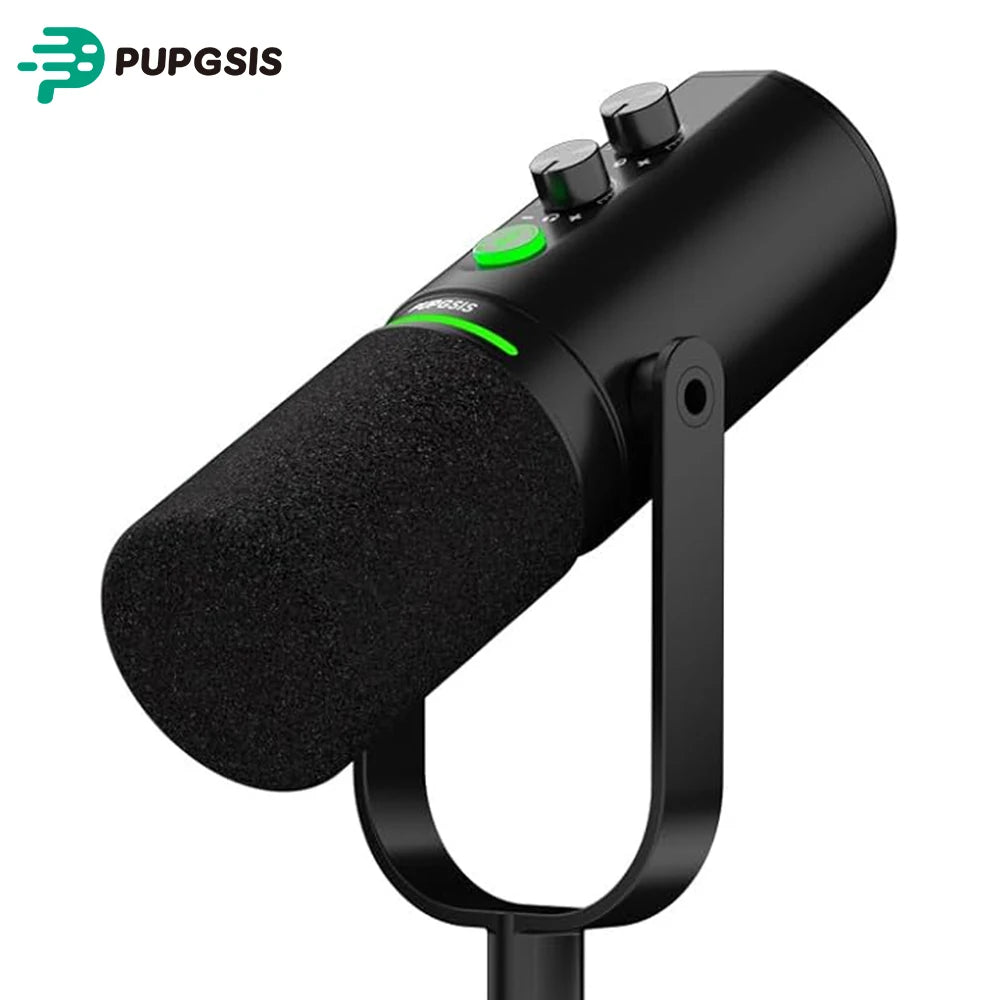 PUPGSIS Dual Dynamic – Micrófono USB/XLR con Mute y Reducción de Ruido