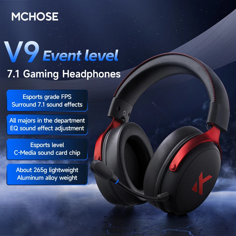 MCHOSE V9 Pro Headphones para PC y Consola