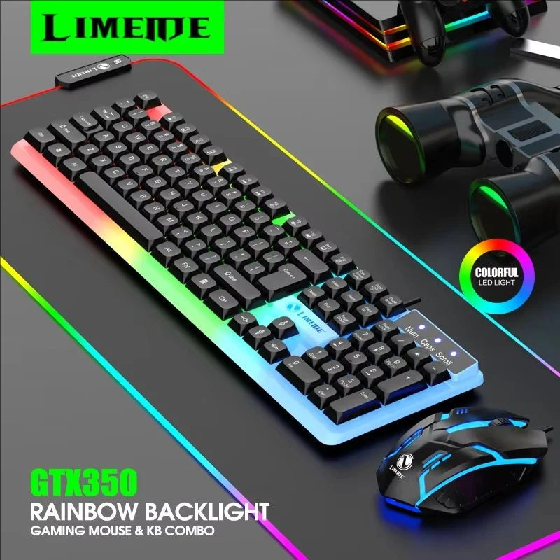 TitanX GTX350 – Combo Gamer Teclado y Mouse RGB con Iluminación LED para PC y Laptop