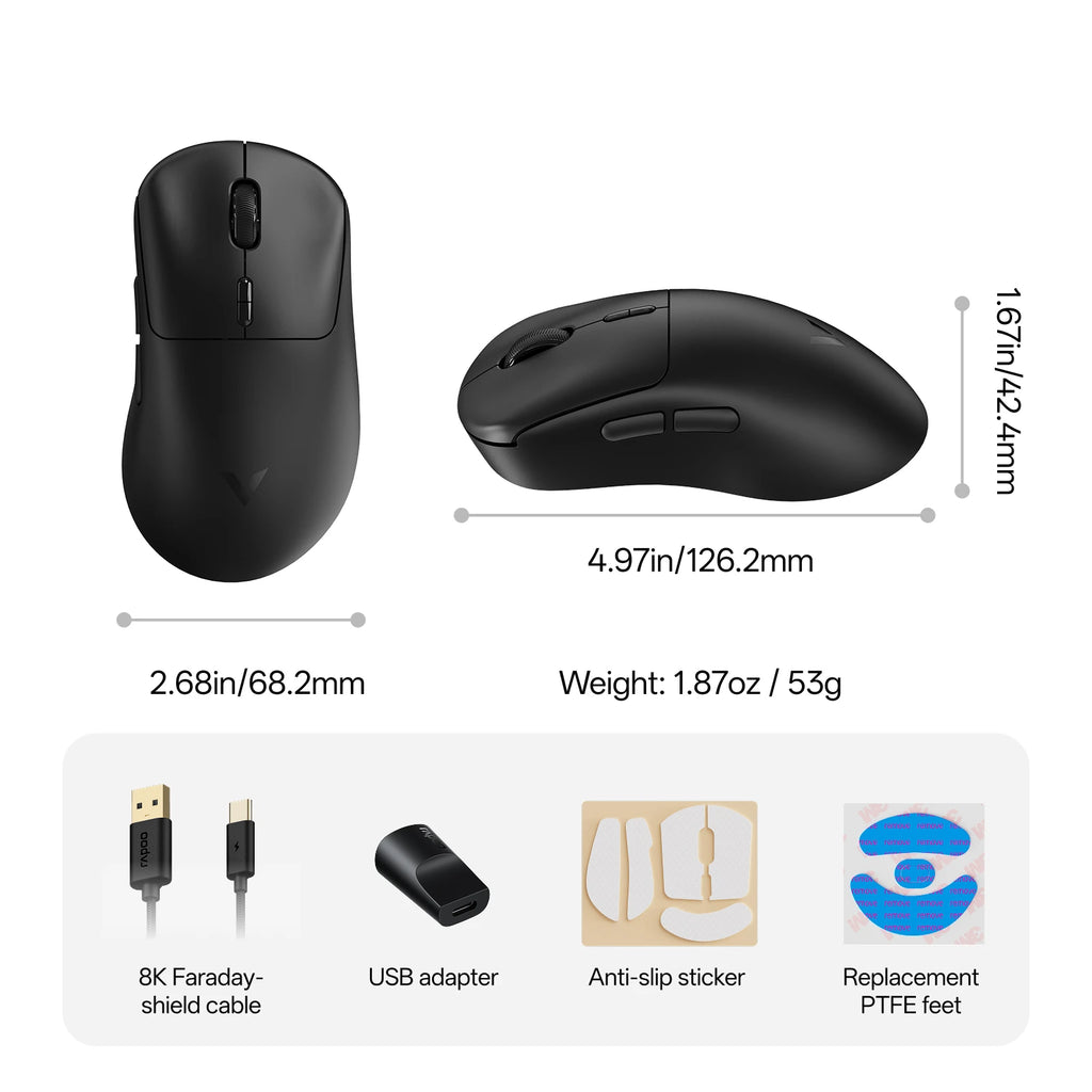Mouse Gaming Profesional Rapoo VT3Pro 59g Ultra Ligero