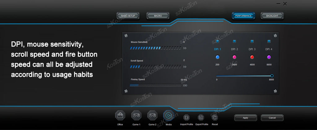 Mouse Gaming RGB 7200 DPI con Diseño Ergonómico