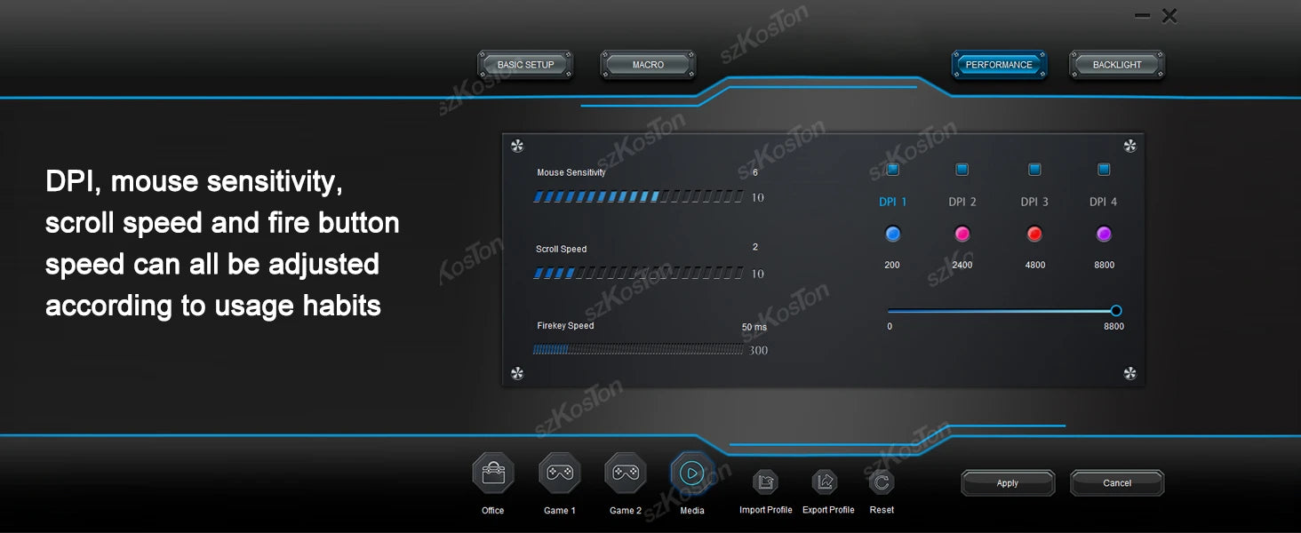 Mouse Gaming RGB 7200 DPI con Diseño Ergonómico