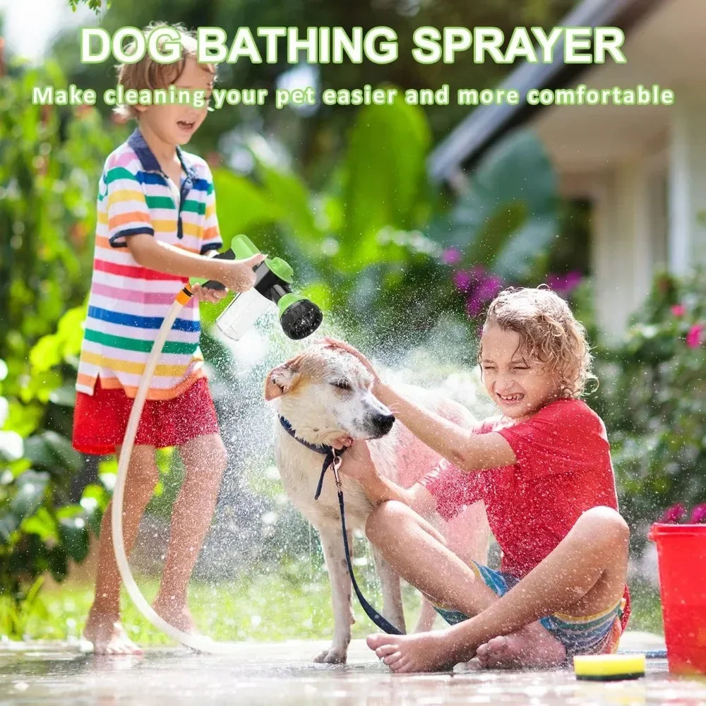 Ducha para Mascotas con Dispensador de Jabón.