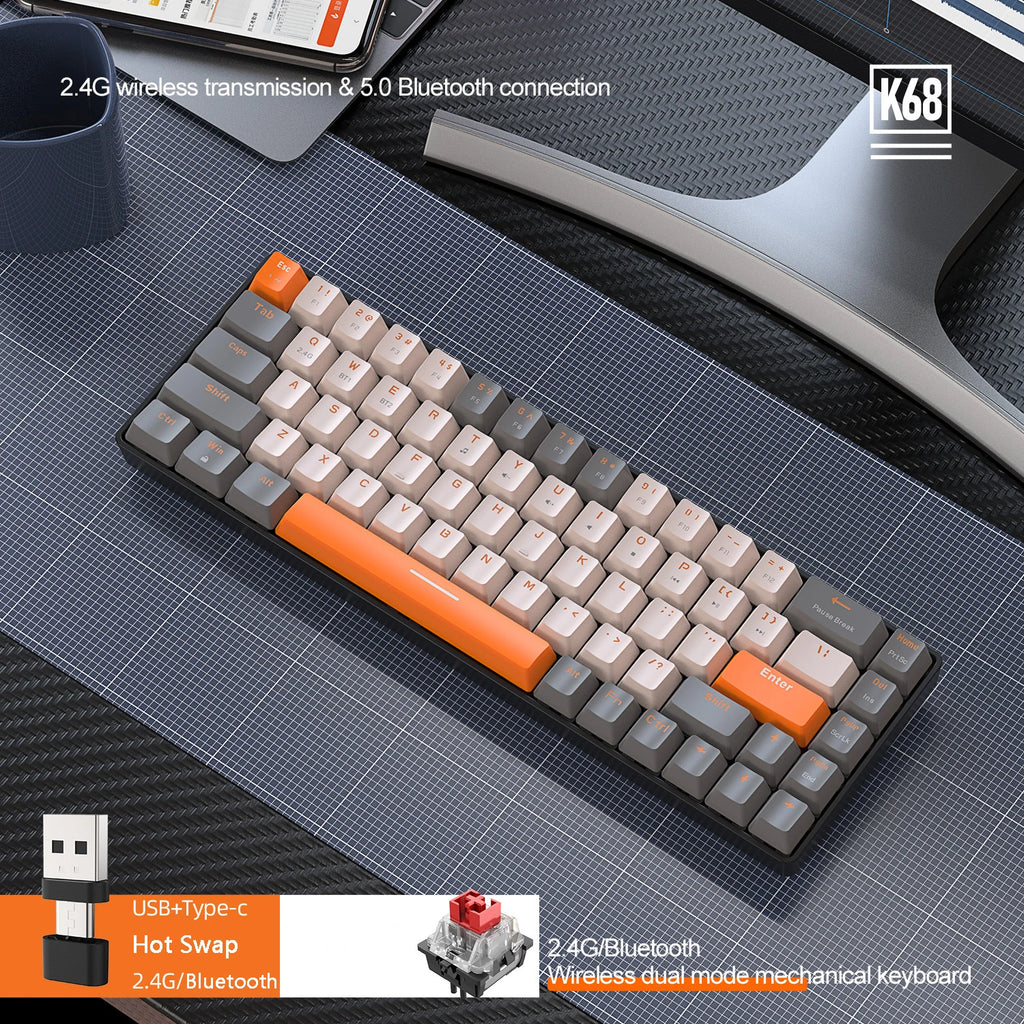 NovaSync K87 – Teclado Mecánico Gamer Wireless RGB con Bluetooth y Hotswap