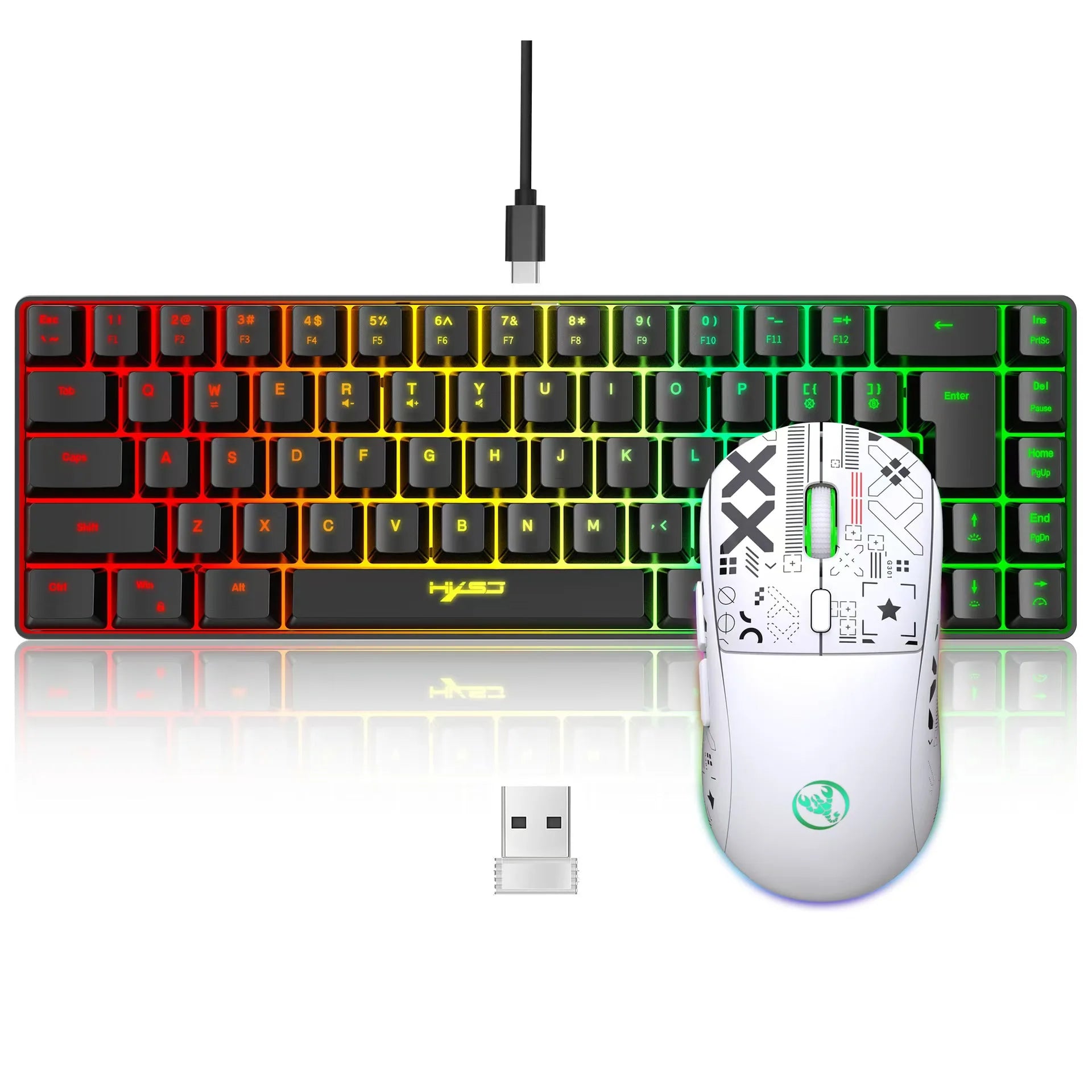 NovaWhite 60 – Combo Gamer RGB Teclado + Mouse